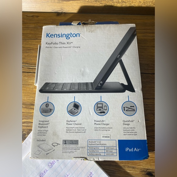 Kensington KeyFolio Keyboard iPad Air A1443A - Picture 3 of 9
